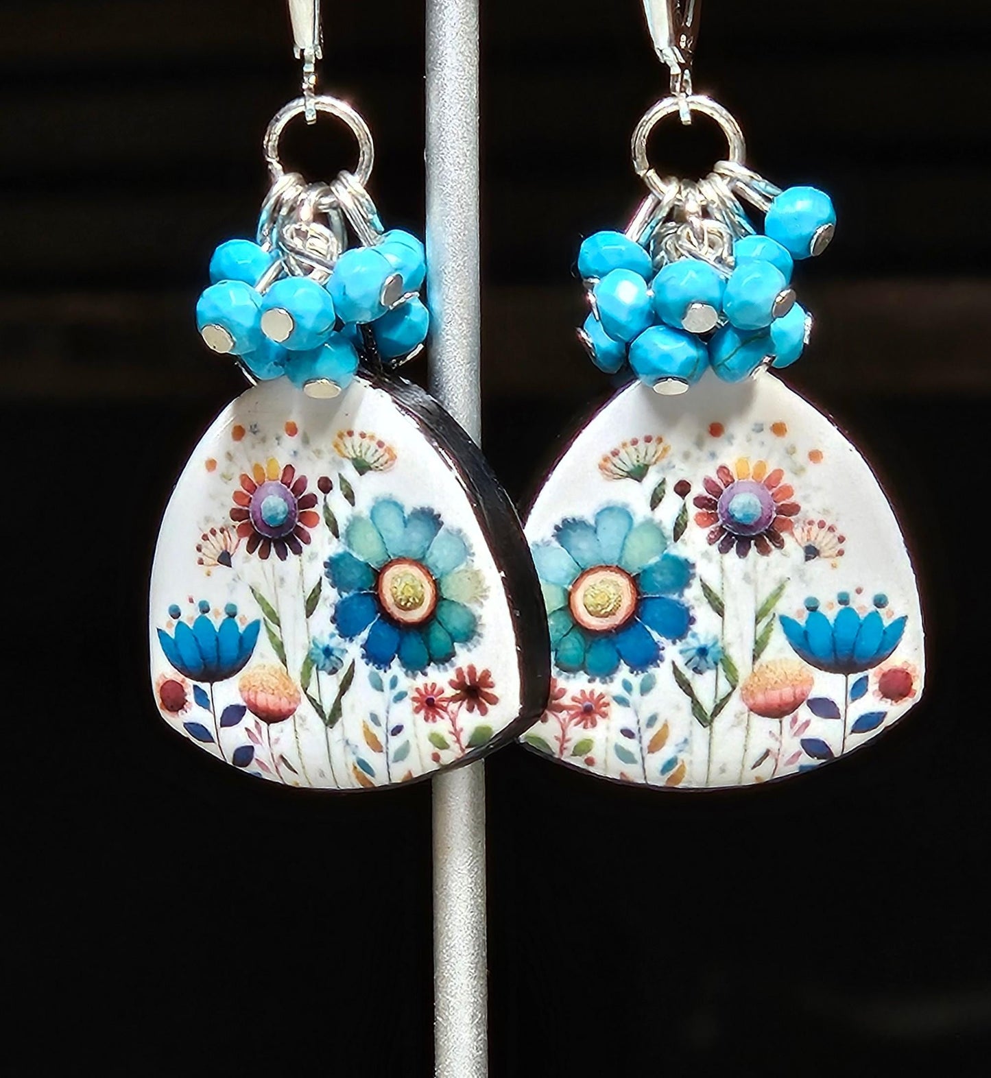 Artisan-made Porcelain Spring Gemstone Earrings / Lola Bleu Collection